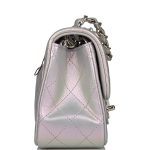 Chanel Mini Square Flap Bag Lavender Iridescent Lambskin Silver Hardware - Image 6