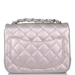 Chanel Mini Square Flap Bag Lavender Iridescent Lambskin Silver Hardware - Image 3