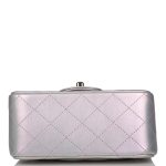 Chanel Mini Square Flap Bag Lavender Iridescent Lambskin Silver Hardware - Image 7