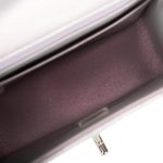 Chanel Mini Square Flap Bag Lavender Iridescent Lambskin Silver Hardware - Image 8