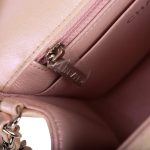 Chanel Mini Square Flap Bag Pink Iridescent Lambskin Silver Hardware - Image 8