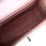 Chanel Mini Square Flap Bag Pink Iridescent Lambskin Silver Hardware - Image 6
