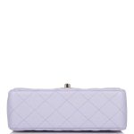 Chanel Rectangular Mini Flap Bag with Top Handle Lavender Quilted Lambskin  Light Gold Hardware - Image 7