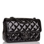 Chanel Mini Rectangular Flap Bag SO Black Patent Black Hardware - Image 3