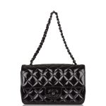 Chanel Mini Rectangular Flap Bag SO Black Patent Black Hardware - Image 2