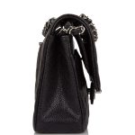 Chanel Medium Classic Double Flap Bag Black Quilted Caviar Silver Hardware - Image 5