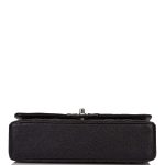 Chanel Medium Classic Double Flap Bag Black Quilted Caviar Silver Hardware - Image 7