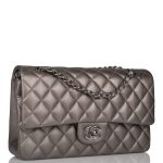 Chanel Medium Classic Double Flap Bag Ruthenium Lambskin Ruthenium Hardware - Image 4
