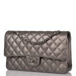 Chanel Medium Classic Double Flap Bag Ruthenium Lambskin Ruthenium Hardware - Image 5