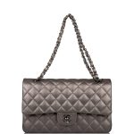 Chanel Medium Classic Double Flap Bag Ruthenium Lambskin Ruthenium Hardware - Image 2