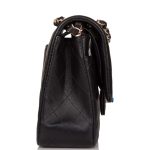 Chanel Medium Classic Double Flap Bag Black Quilted Lambskin Rose Gold Hardware - Image 6