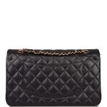 Chanel Medium Classic Double Flap Bag Black Quilted Lambskin Rose Gold Hardware - Image 3