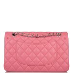 Chanel Medium Classic Double Flap Rose Pink Lambskin Silver Hardware - Image 3