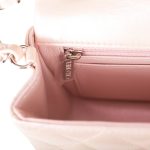 Chanel Mini Rectangular Flap Bag Pink Iridescent Lambskin Silver Hardware - Image 10