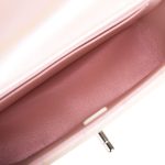 Chanel Mini Rectangular Flap Bag Pink Iridescent Lambskin Silver Hardware - Image 8