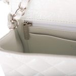 Chanel Mini Rectangular Flap Bag White Iridescent Lambskin Silver Hardware - Image 10