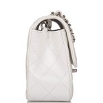 Chanel Mini Rectangular Flap Bag White Iridescent Lambskin Silver Hardware - Image 6