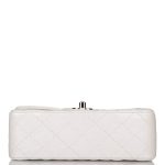 Chanel Mini Rectangular Flap Bag White Iridescent Lambskin Silver Hardware - Image 7