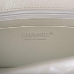 Chanel Mini Rectangular Flap Bag White Iridescent Lambskin Silver Hardware - Image 9