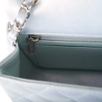 Chanel Mini Rectangular Flap Bag Blue Iridescent Lambskin Silver Hardware - Image 10