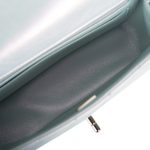 Chanel Mini Rectangular Flap Bag Blue Iridescent Lambskin Silver Hardware - Image 8