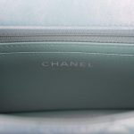 Chanel Mini Rectangular Flap Bag Blue Iridescent Lambskin Silver Hardware - Image 9