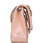 Chanel Medium Classic Double Flap Bag Pink Iridescent Lambskin Silver Hardware - Image 5