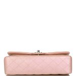 Chanel Medium Classic Double Flap Bag Pink Iridescent Lambskin Silver Hardware - Image 6