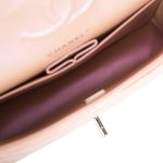 Chanel Medium Classic Double Flap Bag Pink Iridescent Lambskin Silver Hardware - Image 7