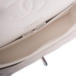 Chanel White Quilted Caviar Medium Classic Double Flap Bag Silver Hardware - Image 8
