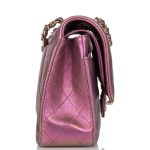 Chanel Medium Classic Double Flap Bag Purple Iridescent Lambskin Light Gold Hardware - Image 6