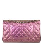 Chanel Medium Classic Double Flap Bag Purple Iridescent Lambskin Light Gold Hardware - Image 3