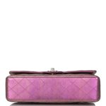Chanel Medium Classic Double Flap Bag Purple Iridescent Lambskin Light Gold Hardware - Image 7