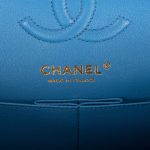 Chanel Blue Quilted Caviar Small Classic Double Flap Bag Light Gold Hardware - Image 8