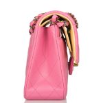 Chanel Pink Quilted Lambskin Small Classic Double Flap Bag Rainbow Hardware - Image 6