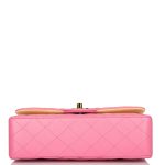 Chanel Pink Quilted Lambskin Small Classic Double Flap Bag Rainbow Hardware - Image 5