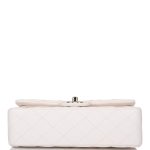 Chanel White Quilted Caviar Small Classic Double Flap Bag Light Gold Hardware - Image 6