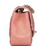 Chanel Pink Ombre Quilted Metallic Lambskin Rectangular Mini Classic Flap Bag Light Gold Hardware - Image 6