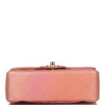 Chanel Pink Ombre Quilted Metallic Lambskin Rectangular Mini Classic Flap Bag Light Gold Hardware - Image 7