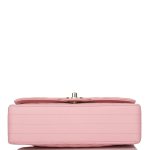 Chanel Pink Chevron Caviar Small Classic Double Flap Bag Light Gold Hardware - Image 7
