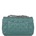 Chanel Mini Rectangular Flap Bag Green Lambskin Light Gold Hardware - Image 3