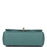 Chanel Mini Rectangular Flap Bag Green Lambskin Light Gold Hardware - Image 7