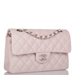 Chanel Small Classic Double Flap Bag Light Purple Lambskin Silver Hardware - Image 4