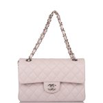 Chanel Small Classic Double Flap Bag Light Purple Lambskin Silver Hardware - Image 2