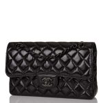 Chanel Small Classic Double Flap Shiny SO Black Crumpled Calfskin Black Hardware - Image 4