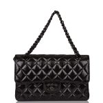 Chanel Small Classic Double Flap Shiny SO Black Crumpled Calfskin Black Hardware - Image 2