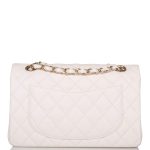 Chanel Small Classic Double Flap White Caviar Light Gold Hardware - Image 3