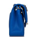 Chanel Small Classic Double Flap Blue Chevron Caviar Gold Hardware - Image 6