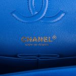 Chanel Small Classic Double Flap Blue Chevron Caviar Gold Hardware - Image 9