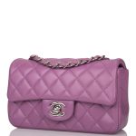 Chanel Purple Quilted Lambskin Rectangular Mini Classic Flap Bag Silver Hardware - Image 5